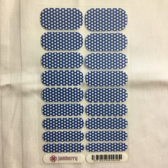 Jamberry Nail Wraps - Blue & White Polka Dots - Picture 2 of 3